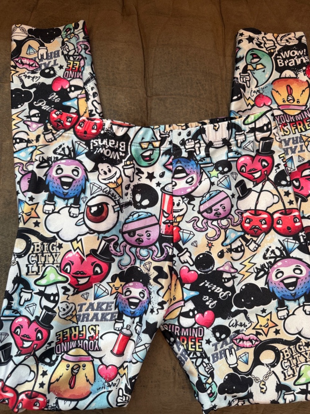 Kids Graphic Print Leggings - Multicolor